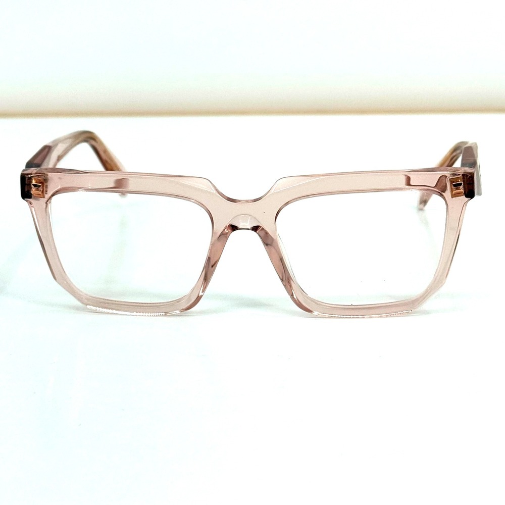 Prada Transparent Peach Pink Acetate Frame Eyeglasses PR AY19 19Q-101